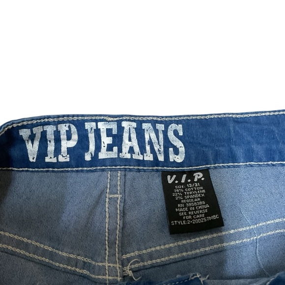 VIP Jeans Women's Junior 13 / 31 Denim Joggers Cargo Pocket Elastic Faded Blue - Picture 4 of 6